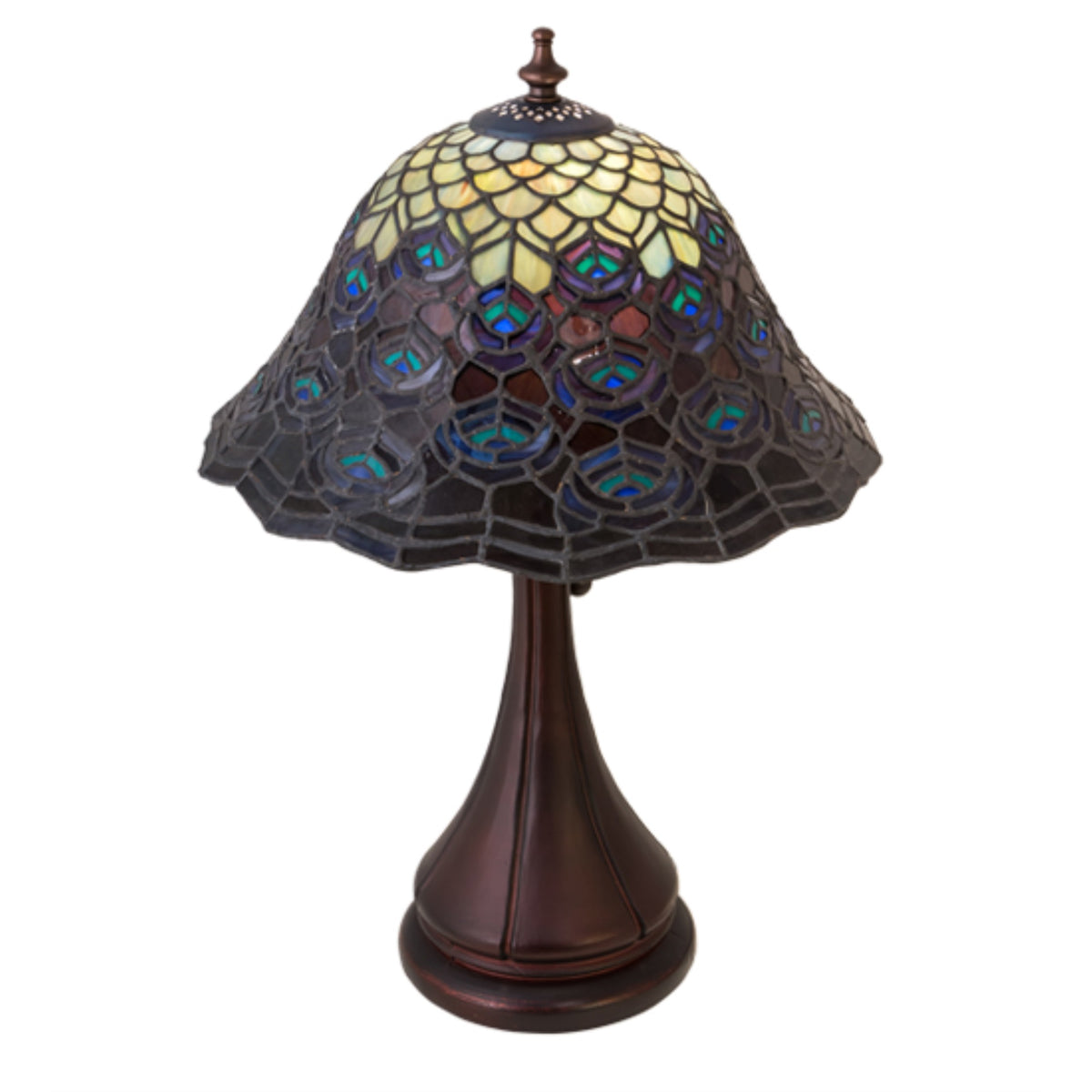 18H Tiffany Peacock Feather Accent Lamp