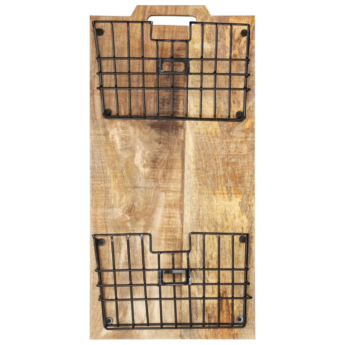 Vidaxl Wall-Mounted Magazine Rack 13'X3.9'X26.4' Solid Rough Mango Wood