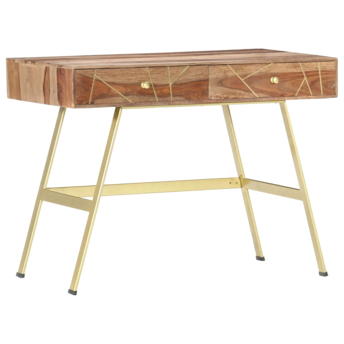 Vidaxl Writing Desk With Drawers 39.4'X21.7'X29.5' Solid Sheesham Wood