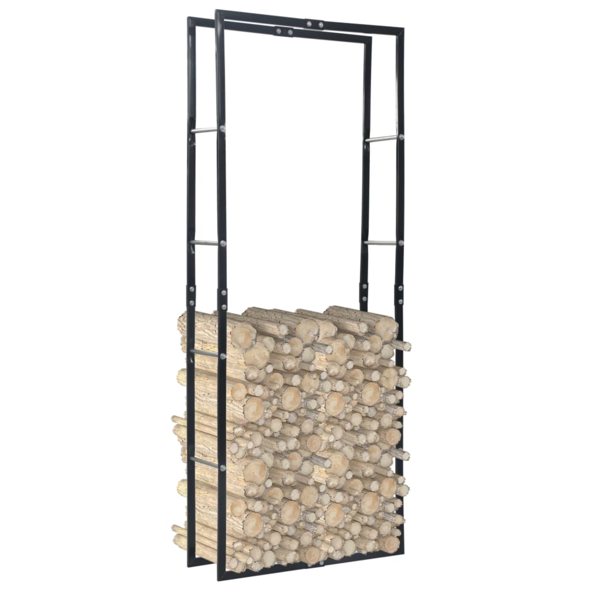 Vidaxl Firewood Rack Black 31.5'X9.8'X78.7' Steel