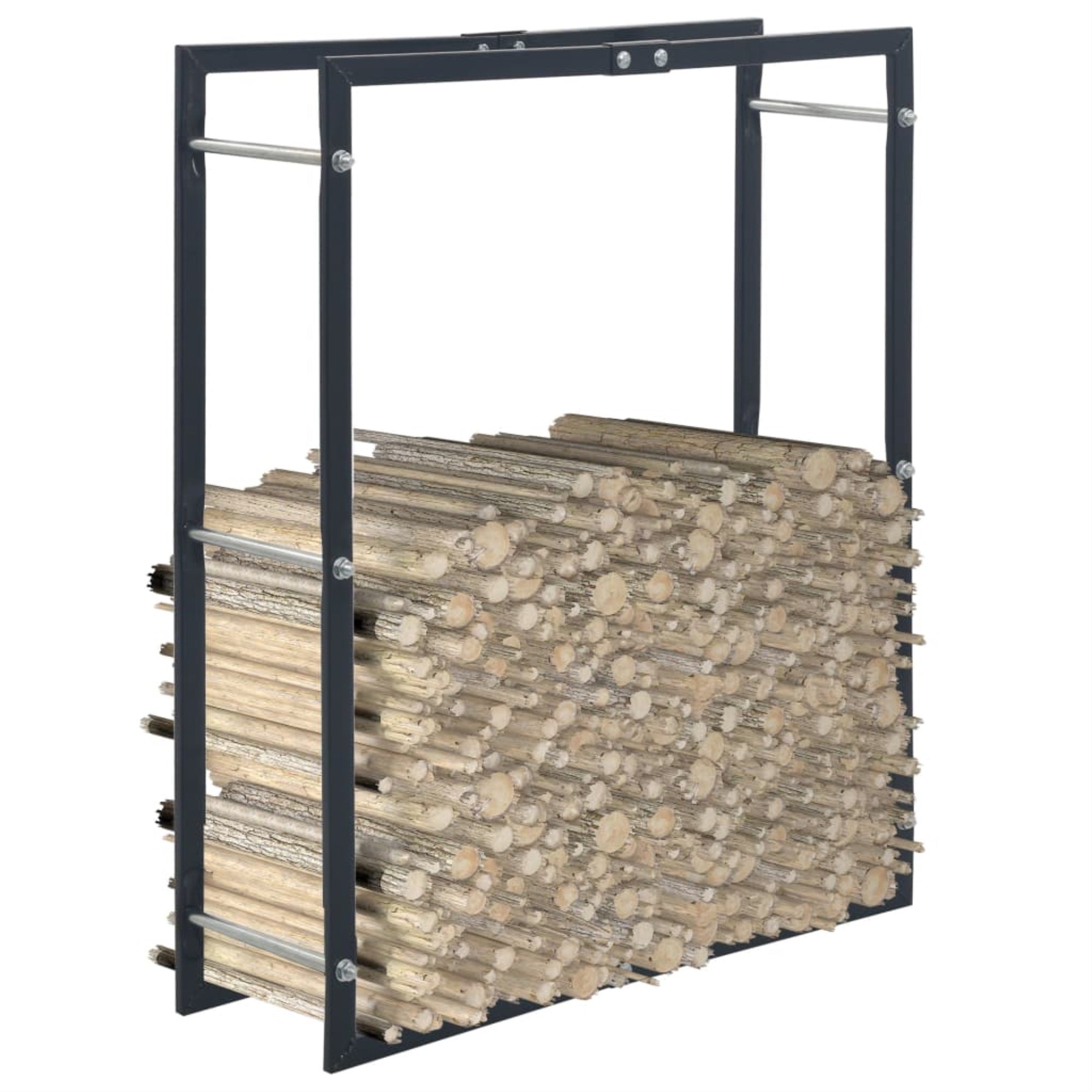 Vidaxl Firewood Rack Black 31.5'X9.8'X39.4' Steel