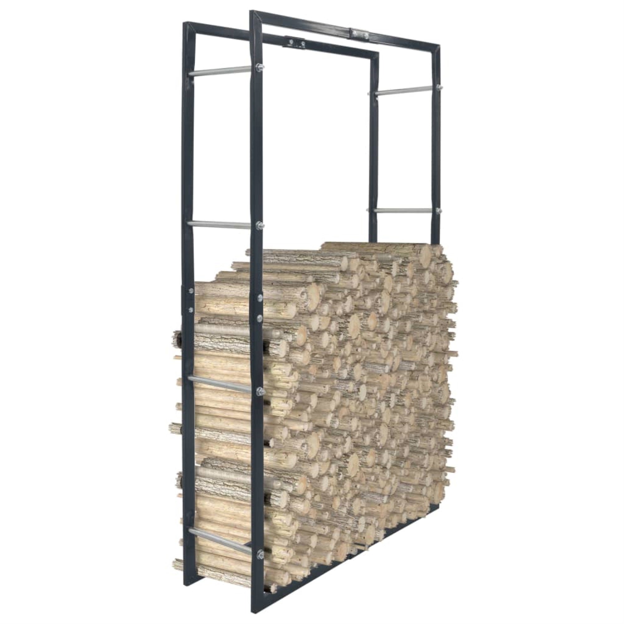 Vidaxl Firewood Rack Black 31.5'X9.8'X59.1' Steel