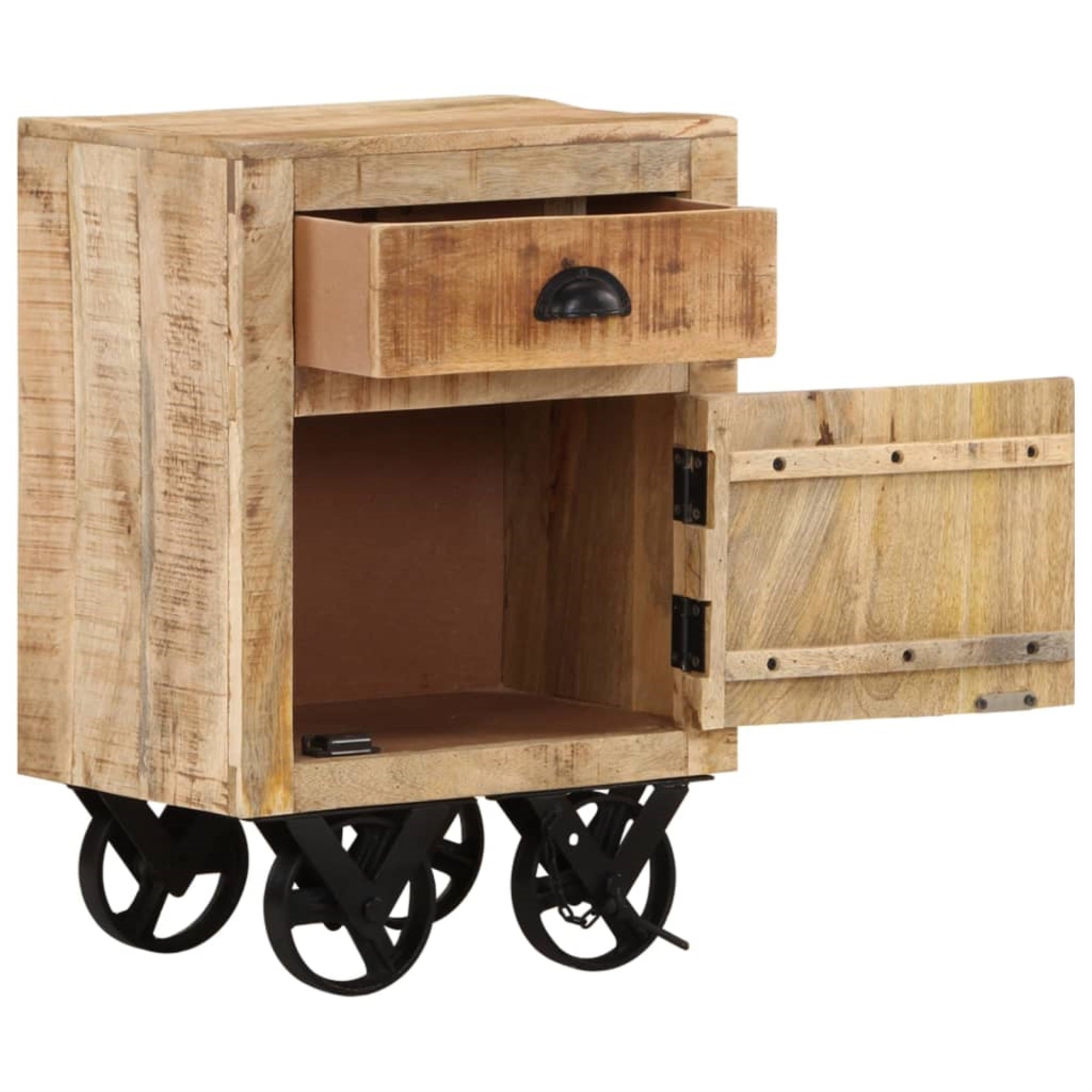 Vidaxl Bedside Cabinet 15.7'X11.8'X22.4' Solid Wood Mango