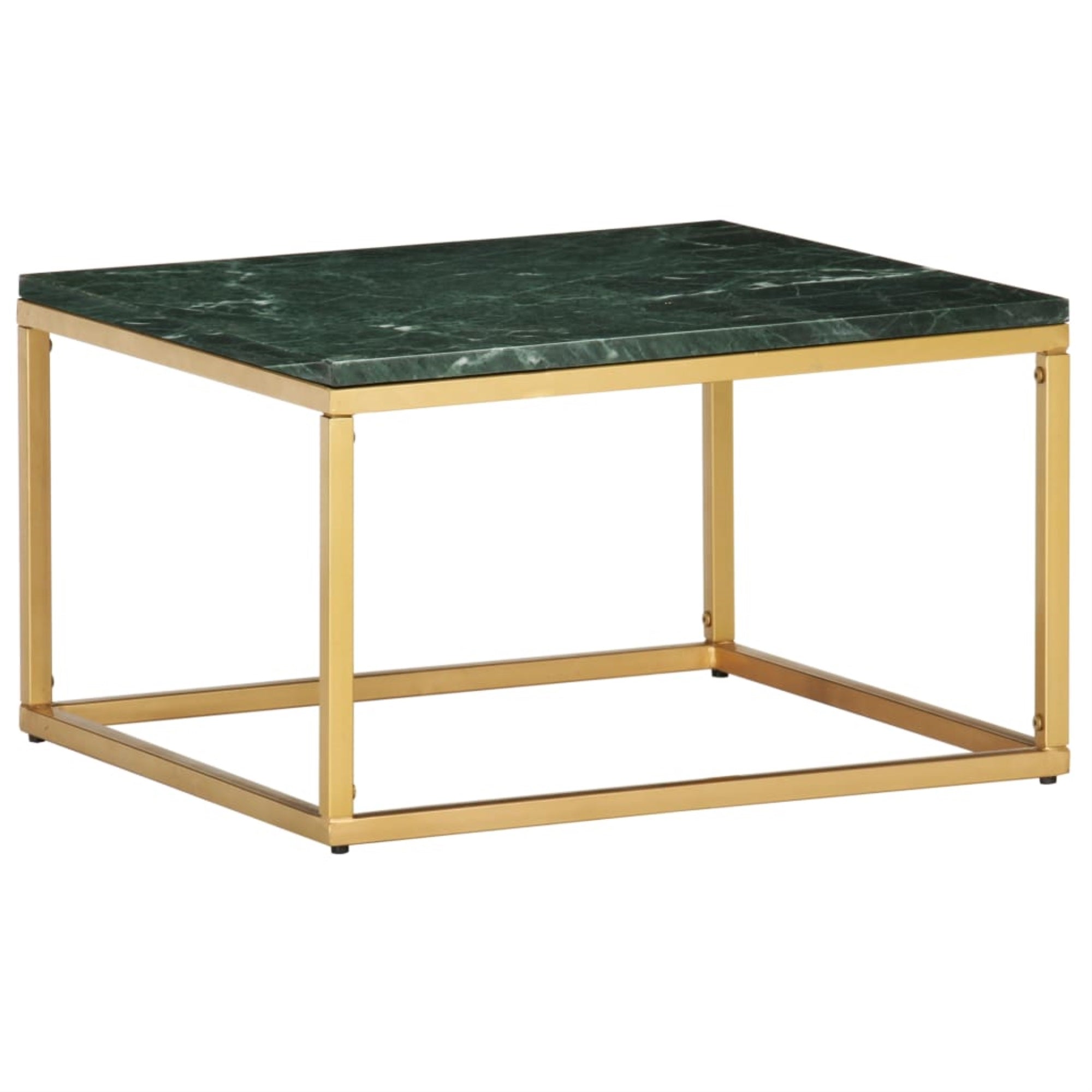 Vidaxl Coffee Table Green 23.6'X23.6'X13.8' Real Stone With Marble Texture