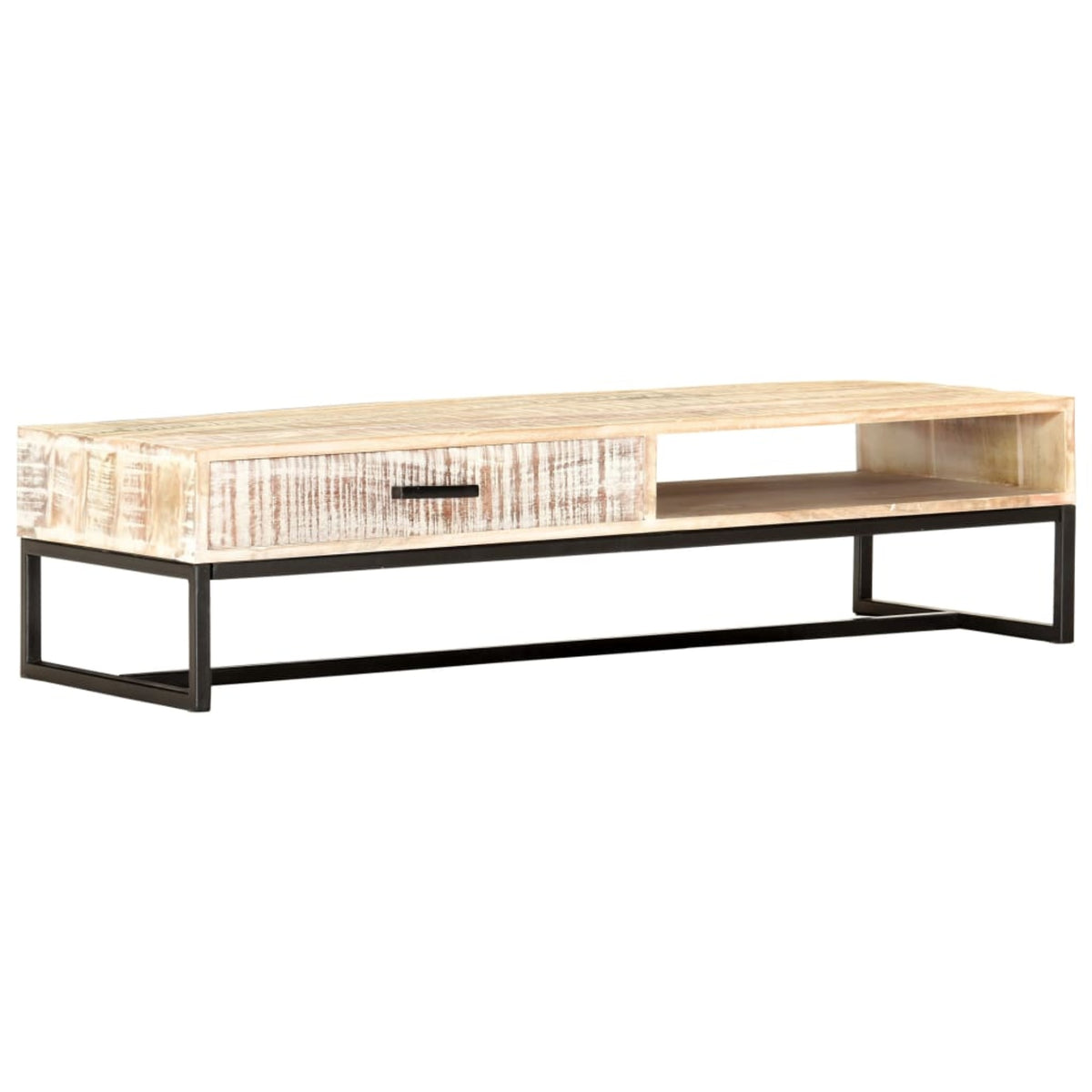 Vidaxl Coffee Table White 46.1'X19.7'X11.8' Solid Acacia Wood