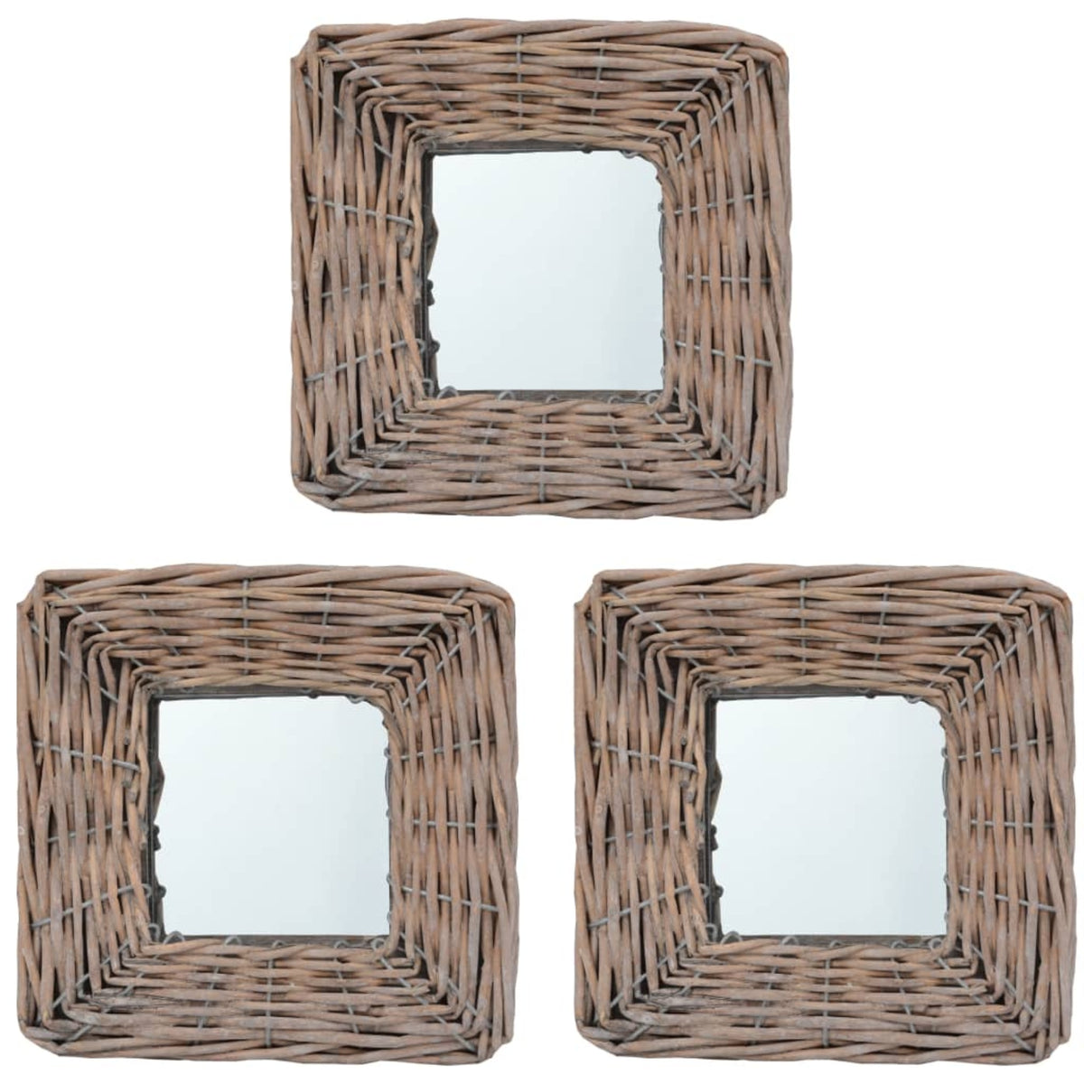 Vidaxl Mirrors 3 Pcs 5.9'X5.9' Wicker