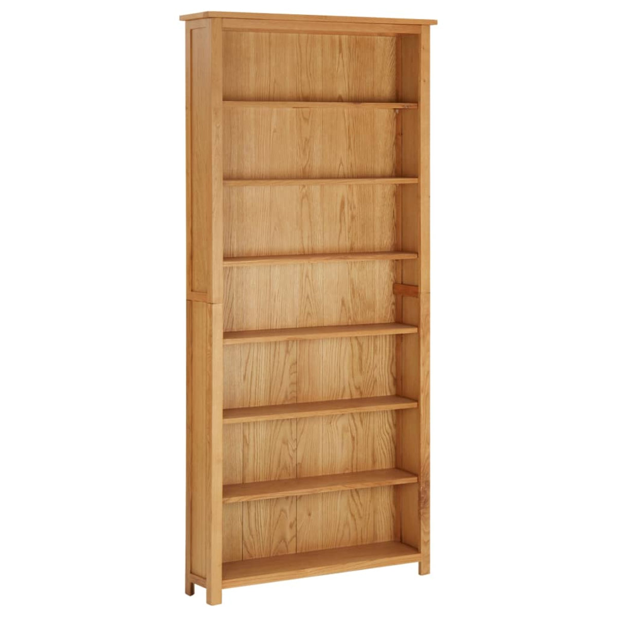 Vidaxl 7-Tier Bookcase 35.4'X8.8'X78.7' Solid Oak Wood