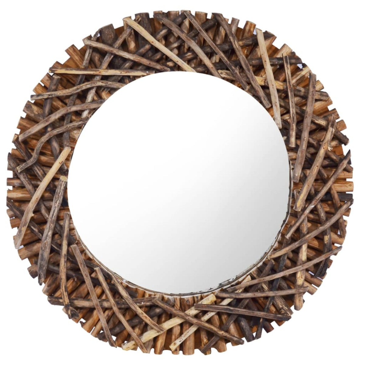 Vidaxl Wall Mirror 23.6' Teak Round