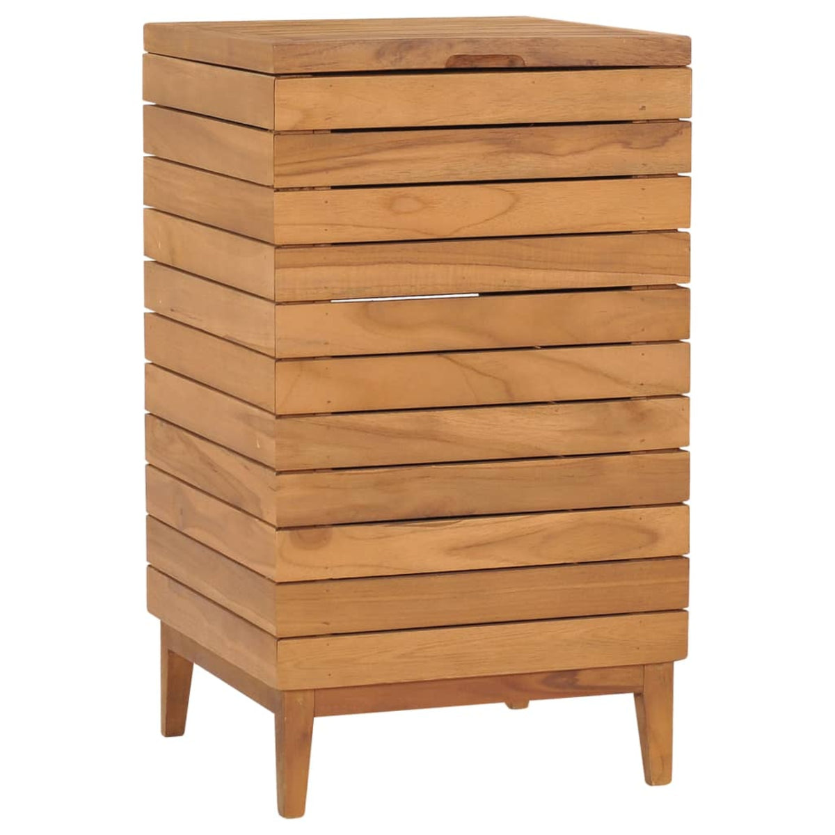 Vidaxl Laundry Basket 15.7'X15.7'X27.6' Solid Teak Wood