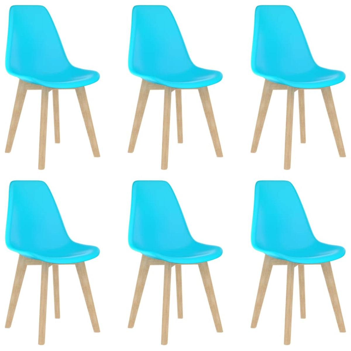 Vidaxl Dining Chairs 6 Pcs Blue Plastic