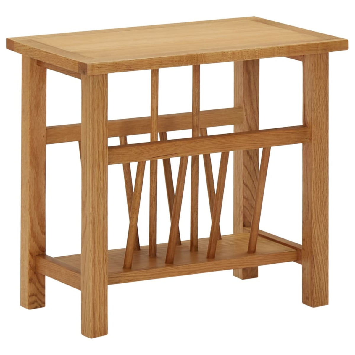 Vidaxl Magazine Table 17.7'X10.6'X16.5' Solid Oak Wood