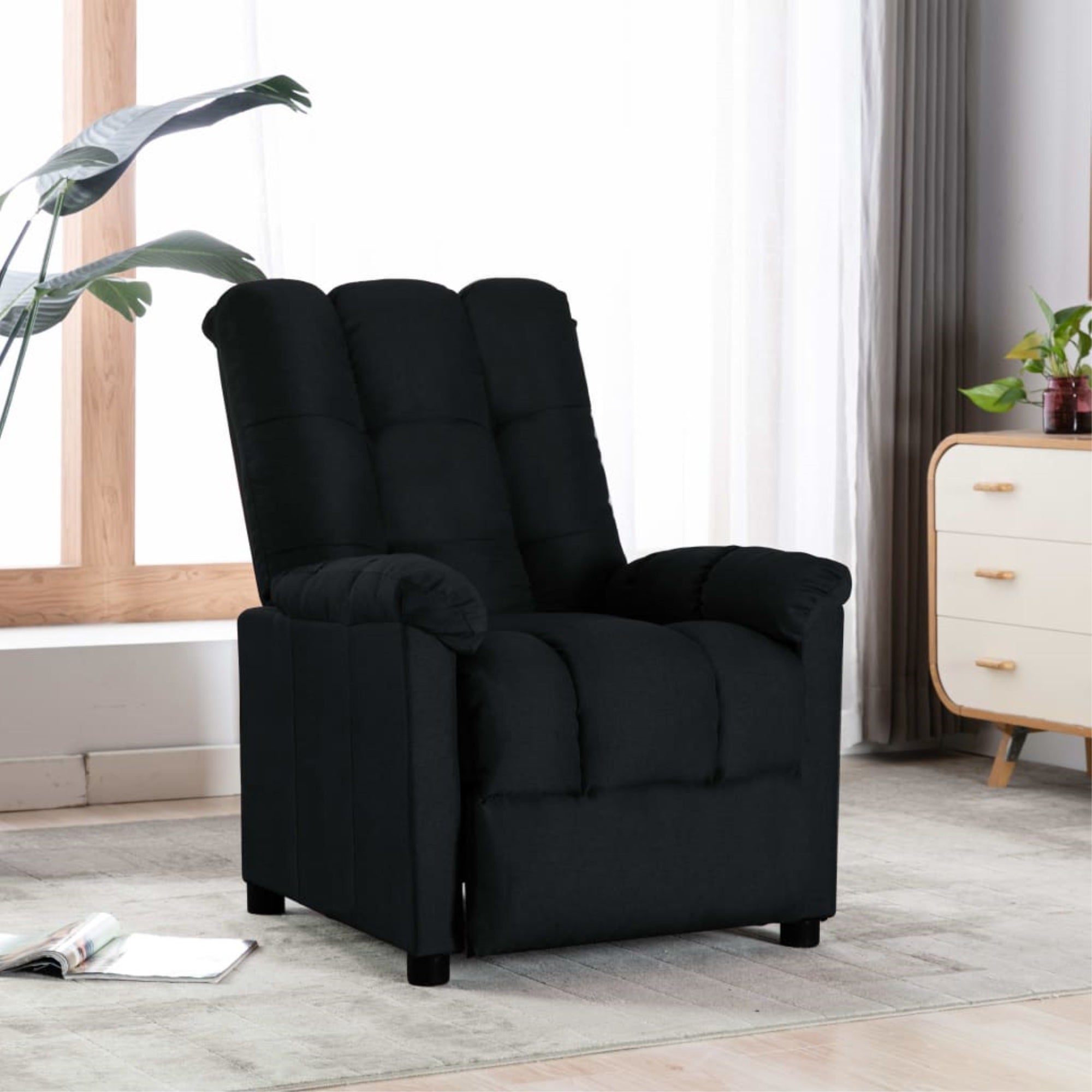 Vidaxl Recliner Black Fabric