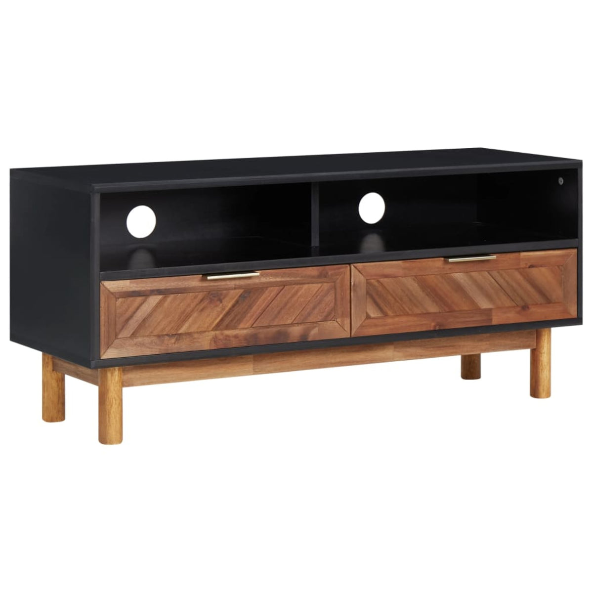 Vidaxl Tv Cabinet 39.4'X13.8'X17.7' Solid Acacia Wood And Mdf
