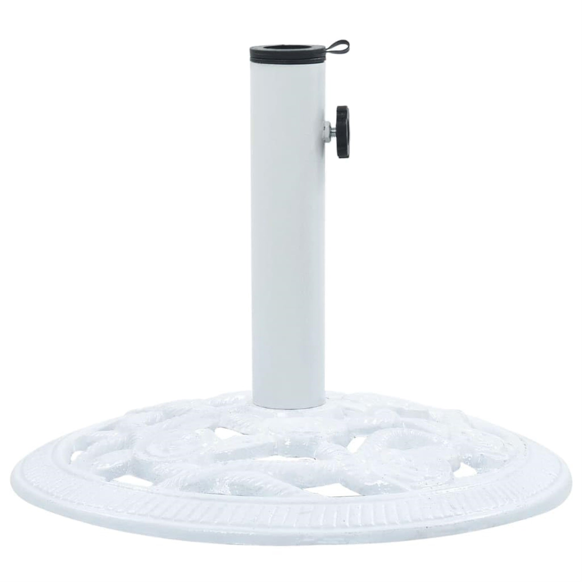 vidaXL Umbrella Base Umbrella Stand Parasol Base Holder Accessory Outdoor Garden Terrance Backyard Patio White 19.8 lb 15.7″ Cast Iron