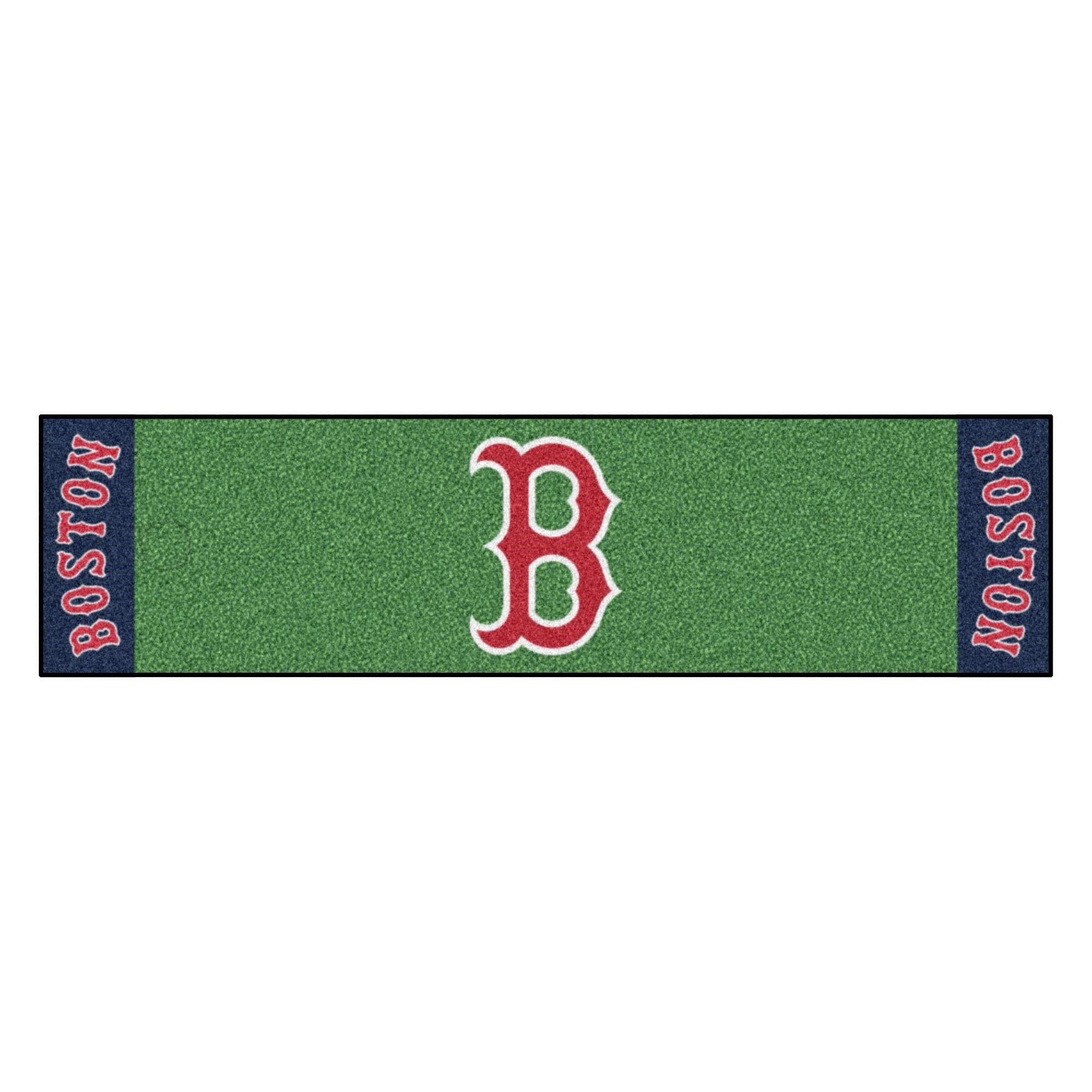 Boston Red Sox Putting Green Mat - 1.5Ft. X 6Ft. - B Hat Logo
