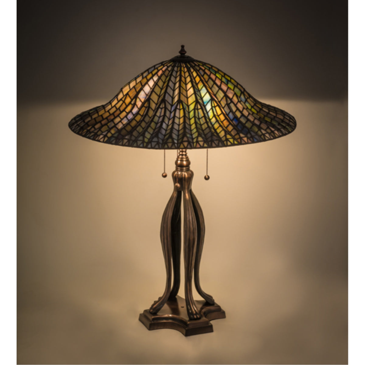 31'H Tiffany Lotus Leaf Table Lamp