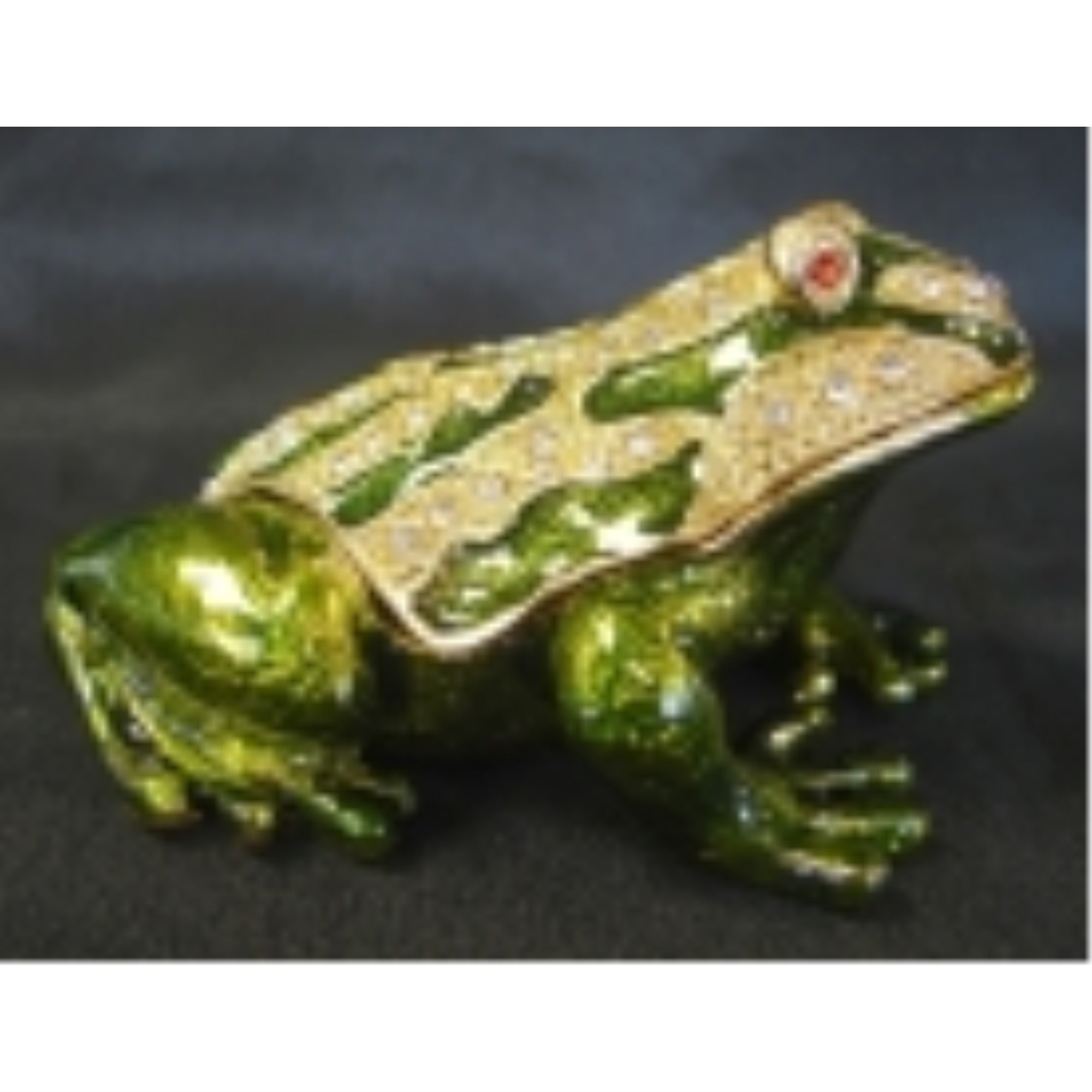 Bejeweled Metal Money Frog