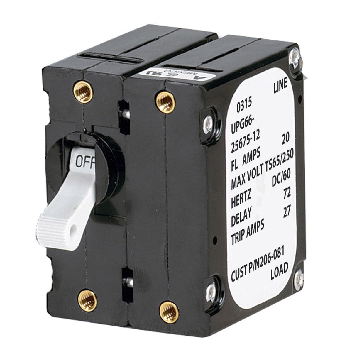 Paneltronics Breaker 5 Amps Double Pole A-Frame Magnetic