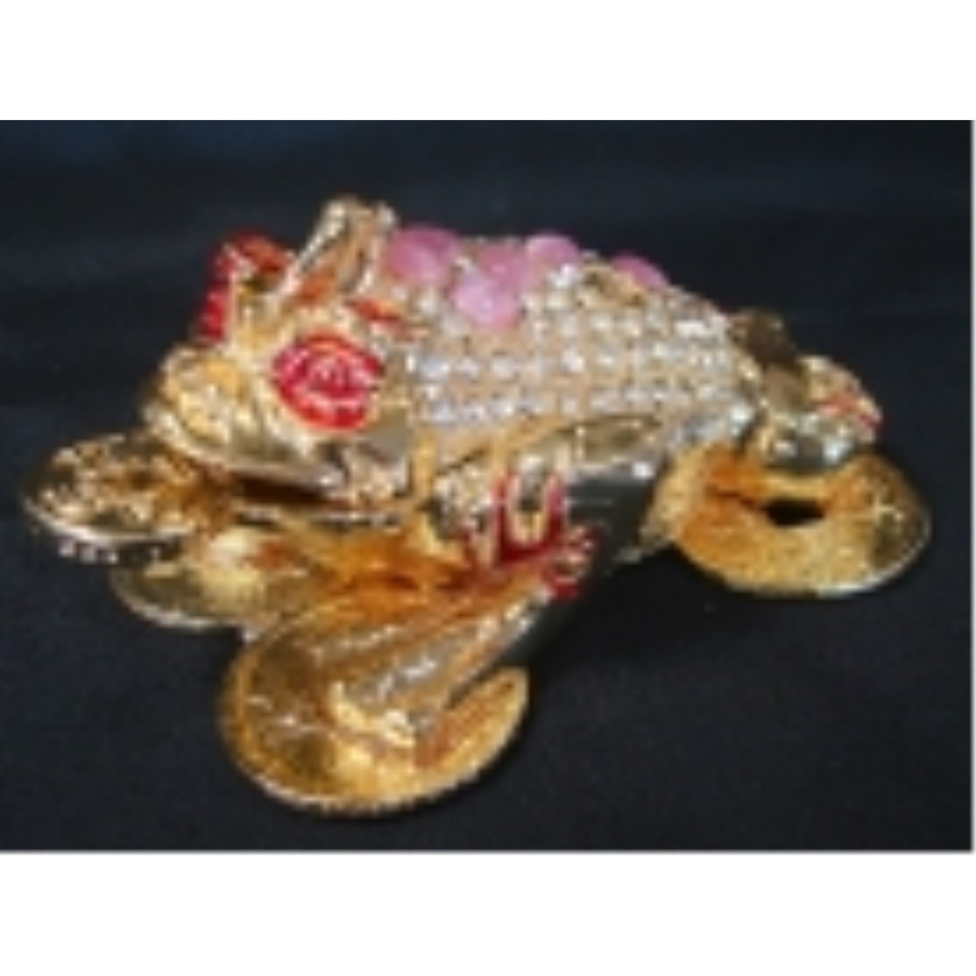 Bejeweled Metal Three-Legged Toad