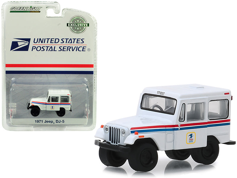 1971 Jeep Dj-5 White 'United States Postal Service' (Usps) 'Hobby Exclusive' 1/64 Diecast Model Car By Greenlight