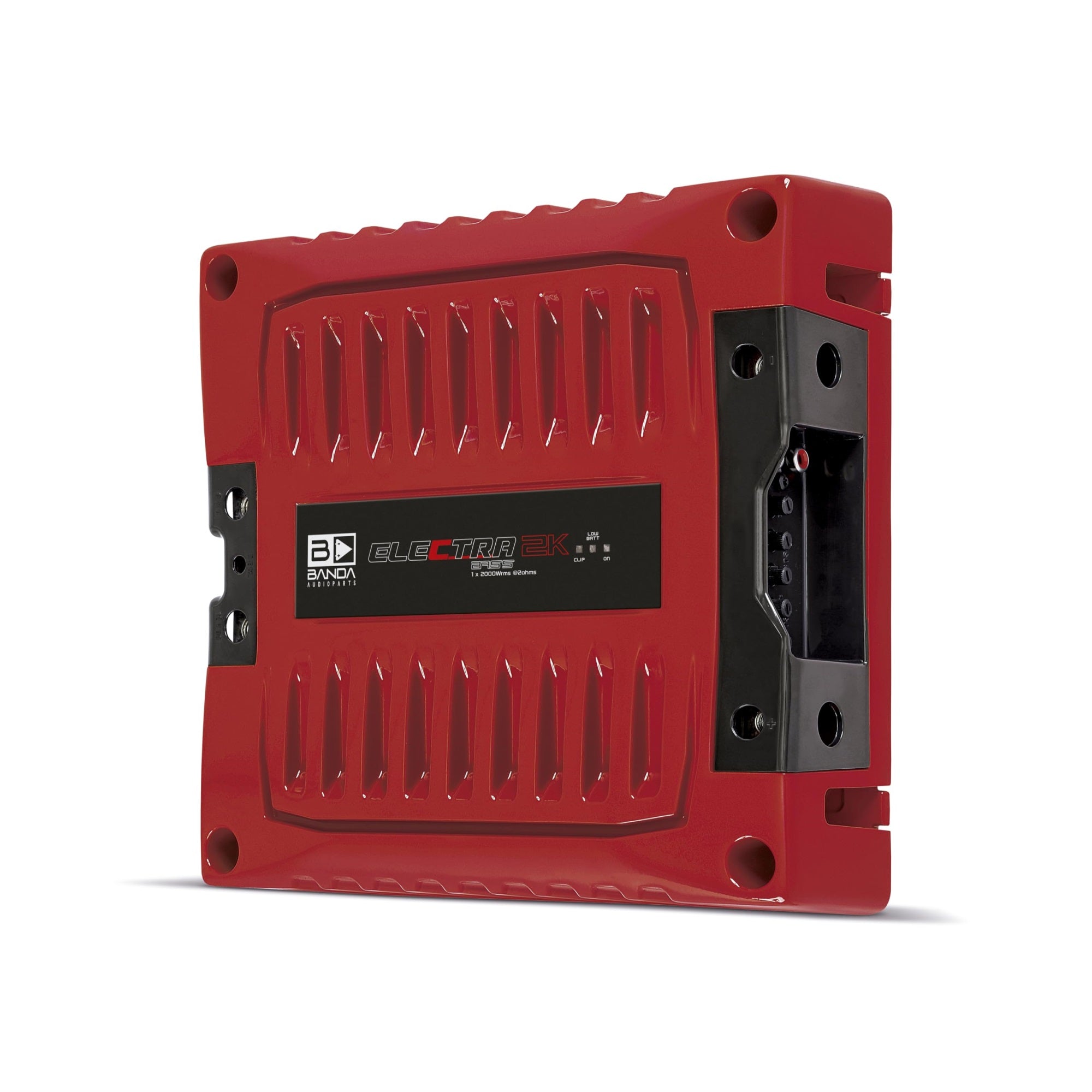 Electra 2000 Watt 2 Ohm Car Audio Single Channel High Power Amplifier Red