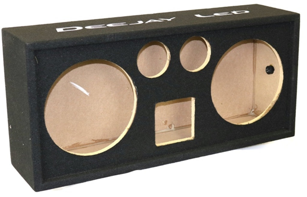 Chuchera Holds Two 10-In Woofers Plus One Horn Plus Two Tweeters Empty Car Speaker Box Black