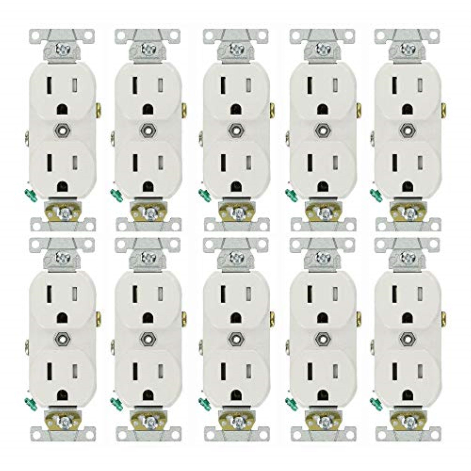 3000593 Outl Dlx Tr Comm Wh Leviton 15 Amps 125 V Duplex White Tamper Resistant Outlet 5-15R (Pack Of 1)