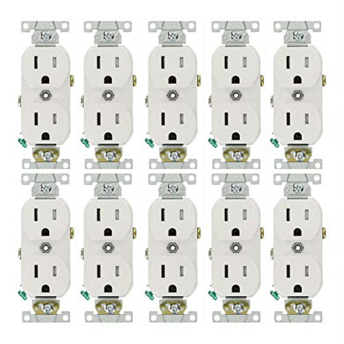 3000593 Outl Dlx Tr Comm Wh Leviton 15 Amps 125 V Duplex White Tamper Resistant Outlet 5-15R (Pack Of 1)