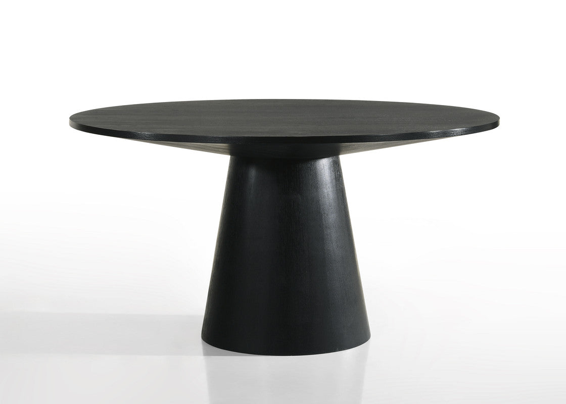 Jasper Ebony Black 47″ Wide Contemporary Round Dining Table