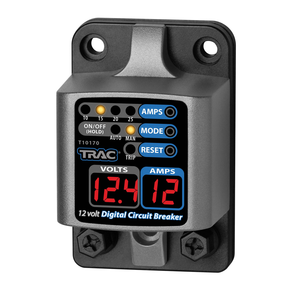 Trac T10170 12V Digital Circuit Breaker Wth Display Circuit Breaker, 10-25 Amps