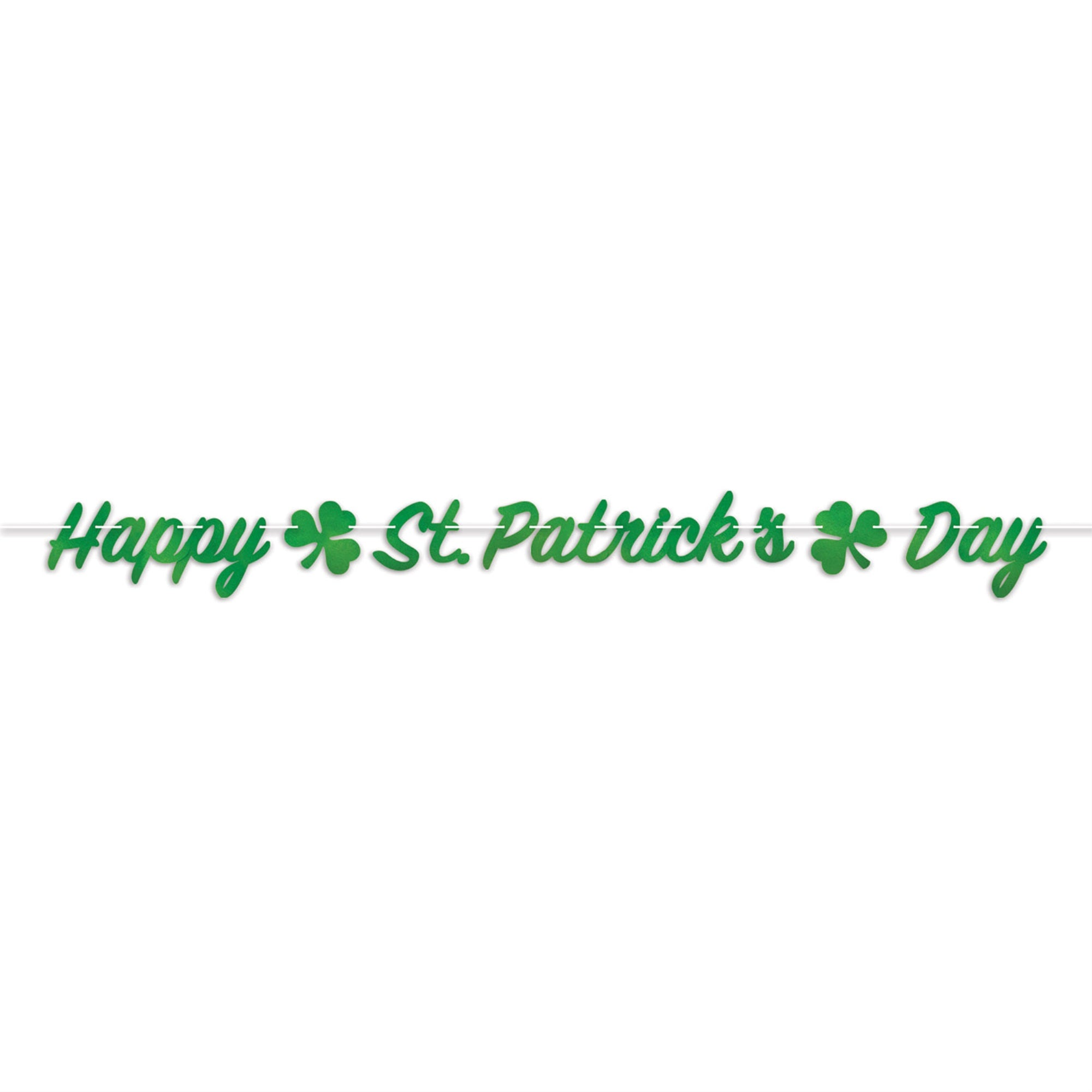 Foil Happy St. Patricks Day Streamer, (Pack Of 12)