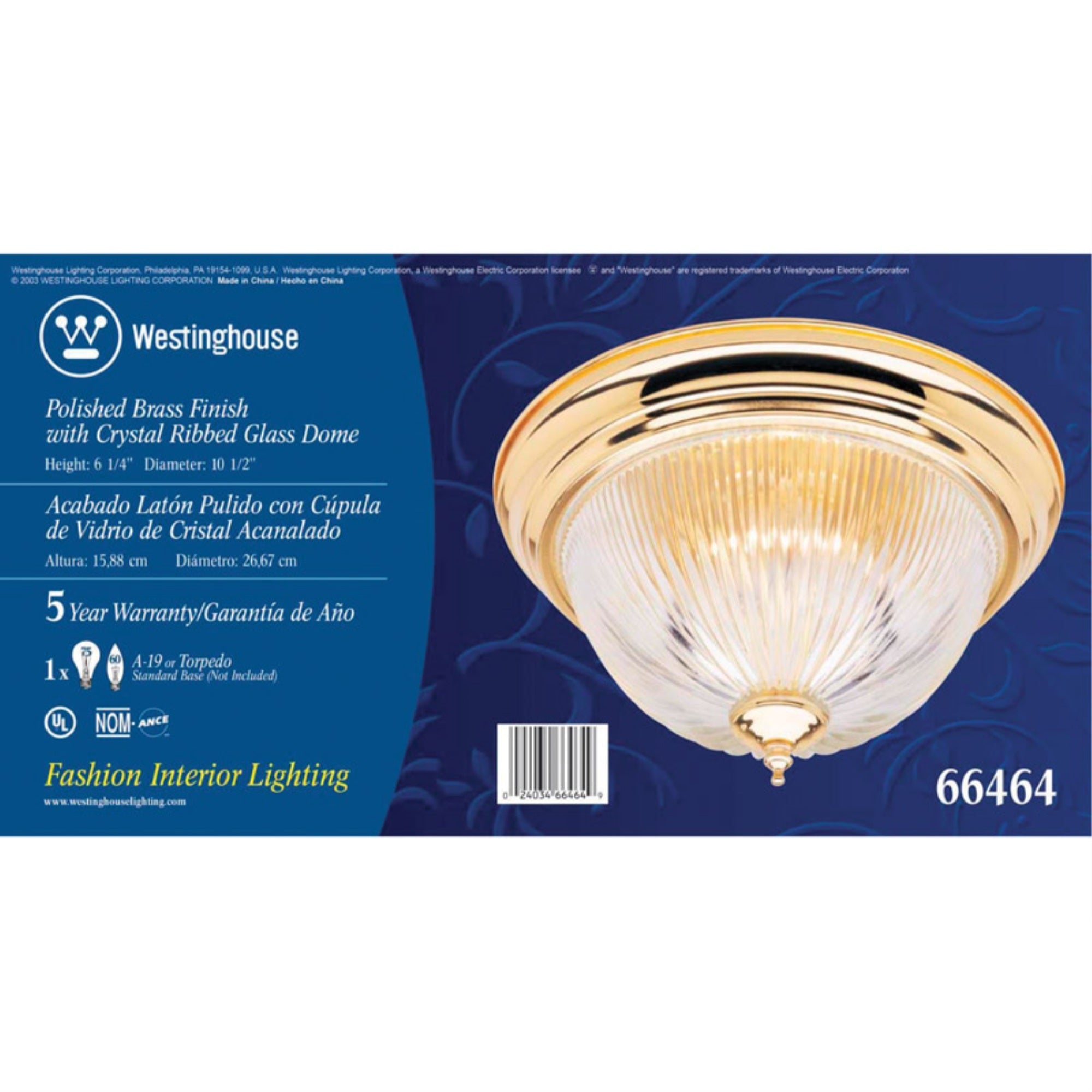 Fixt Ceil 1L Pb 11X6.25 (Pack Of 1)