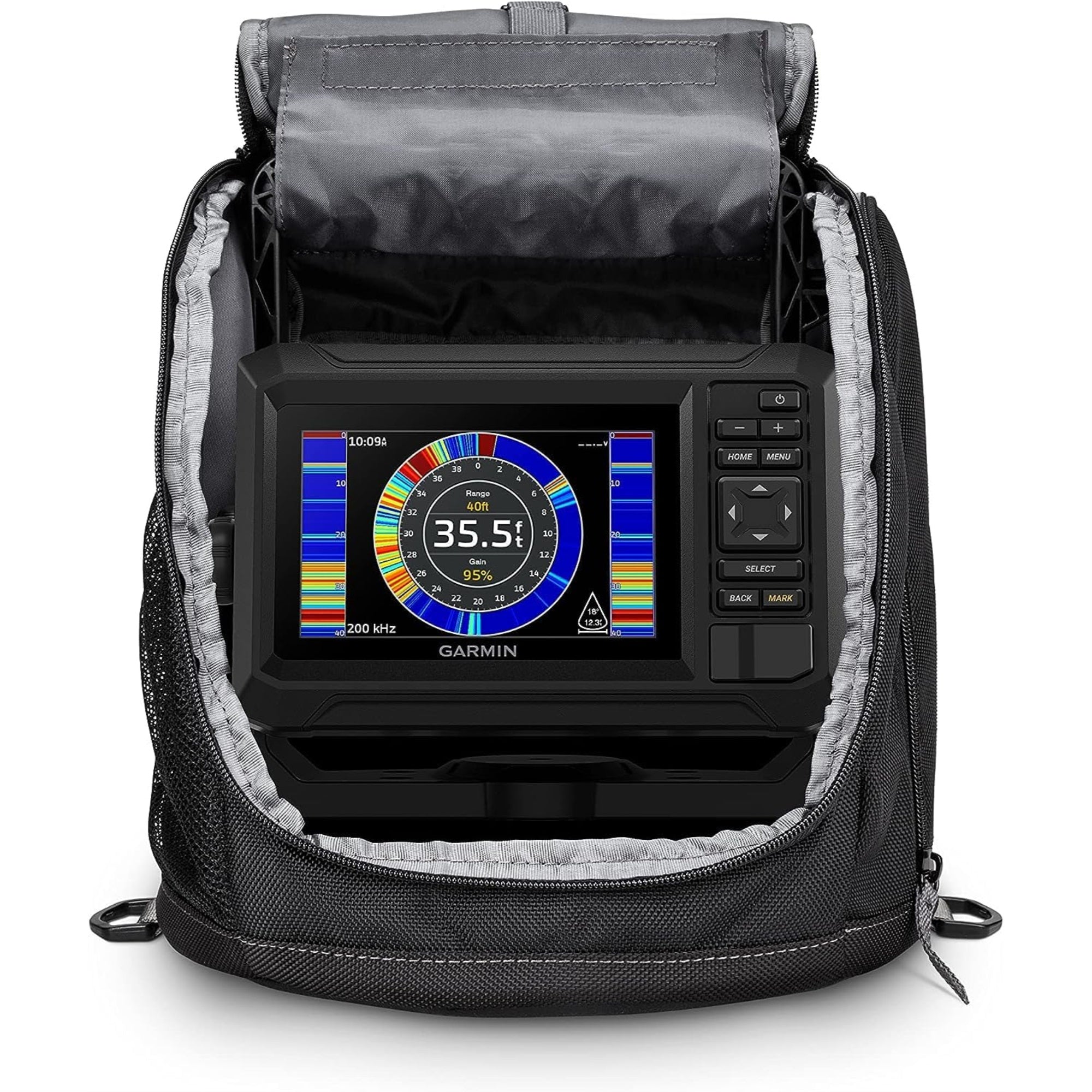 Garmin 010-02590-25 Echomap Uhd2 5 Ice Fishing Bundle With Echomap Uhd2 53Cv And Dual Beam-If Transducer