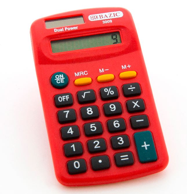 Bazic 8-Digit Dual Power Pocket Size Calculator