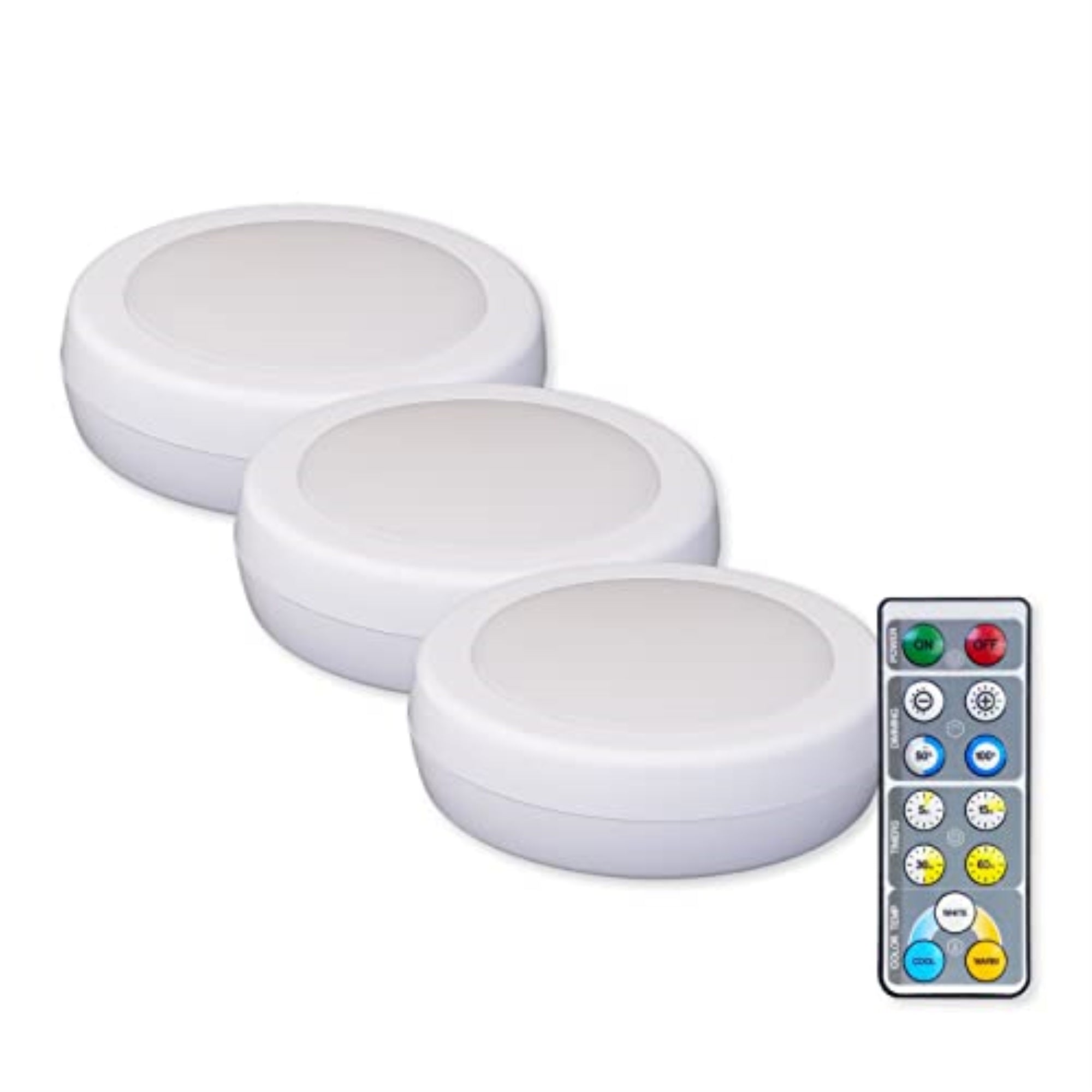 3009812 Puck Led W/Rmte Wh Westek White Battery Powered Led Puck Light (Pack Of 1)