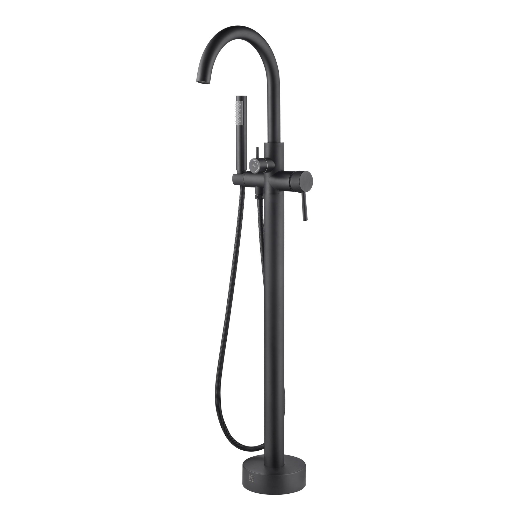 Pulse Showerspas Matte Black Freestanding Tub Filler With Diverter