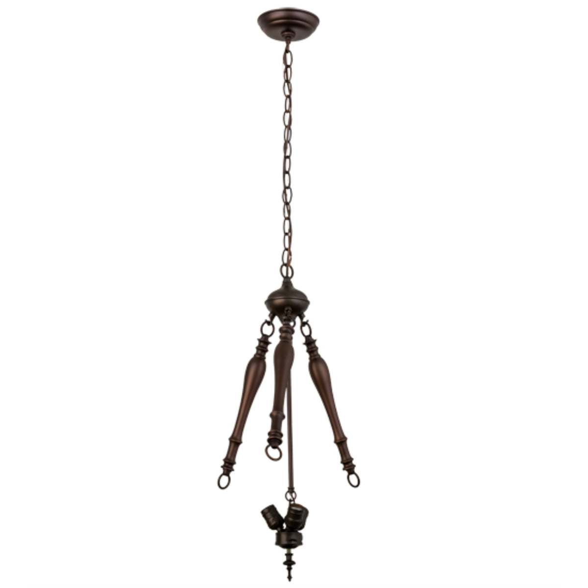 18'W Mahogany Bronze 3 Lt Pendant Hardware