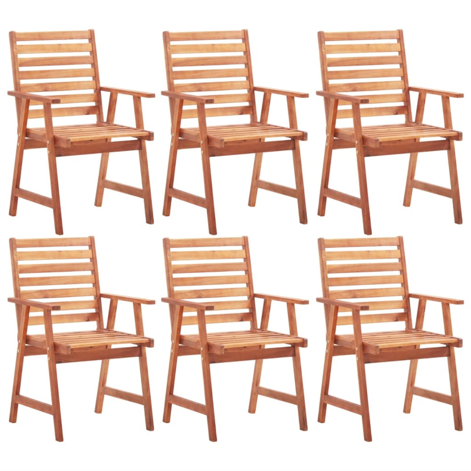 Vidaxl Outdoor Dining Chairs 6 Pcs Solid Acacia Wood