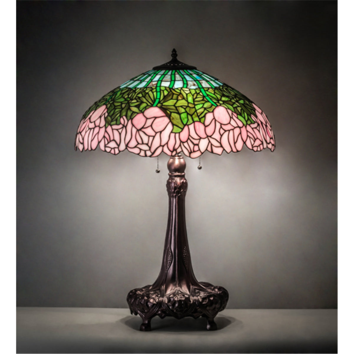 31' High Tiffany Cabbage Rose Table Lamp