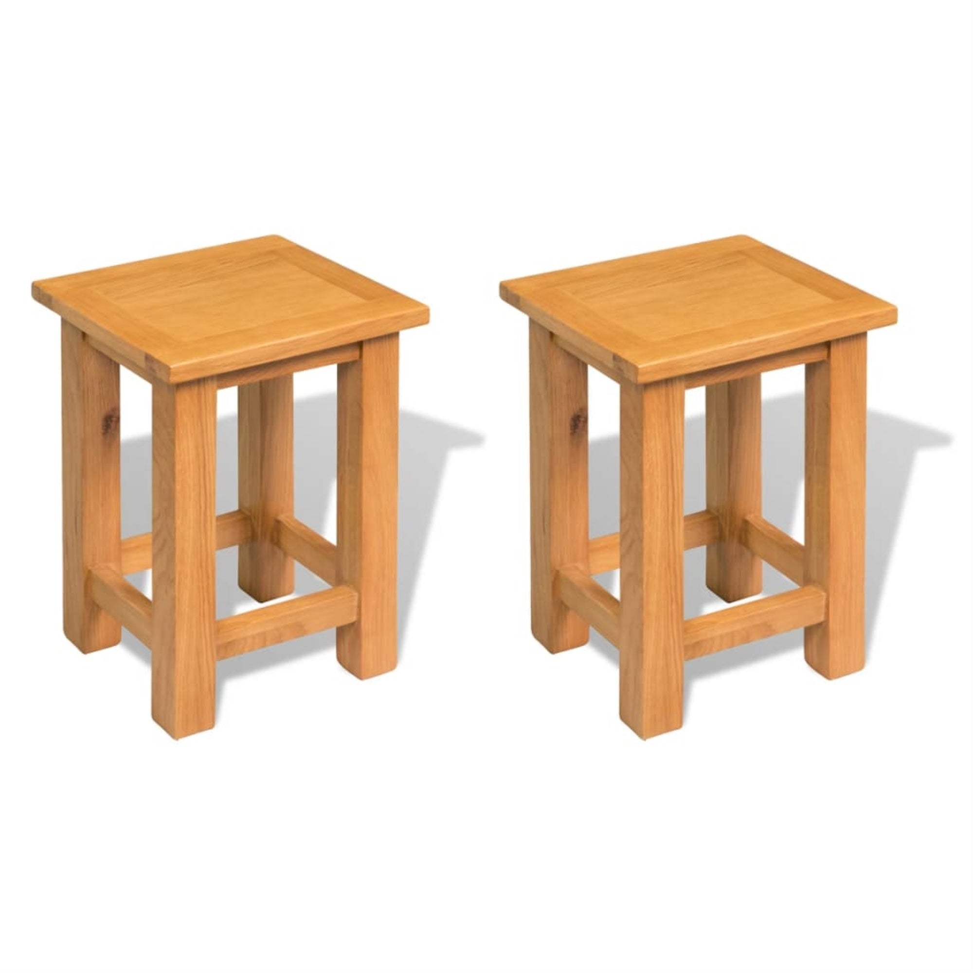 Vidaxl End Tables 2 Pcs 10.6'X9.5'X14.6' Solid Oak Wood