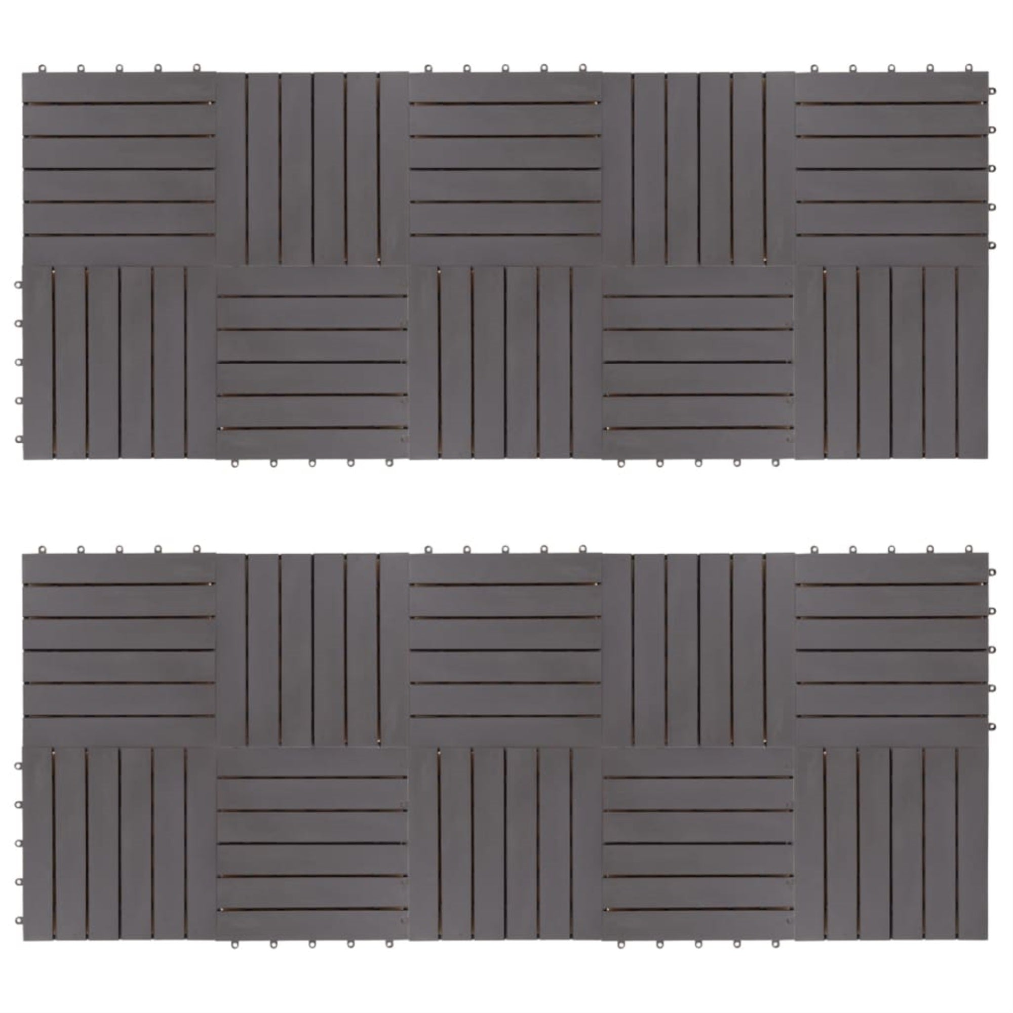 Vidaxl Decking Tiles 20 Pcs Gray Wash 11.8'X11.8' Solid Acacia Wood