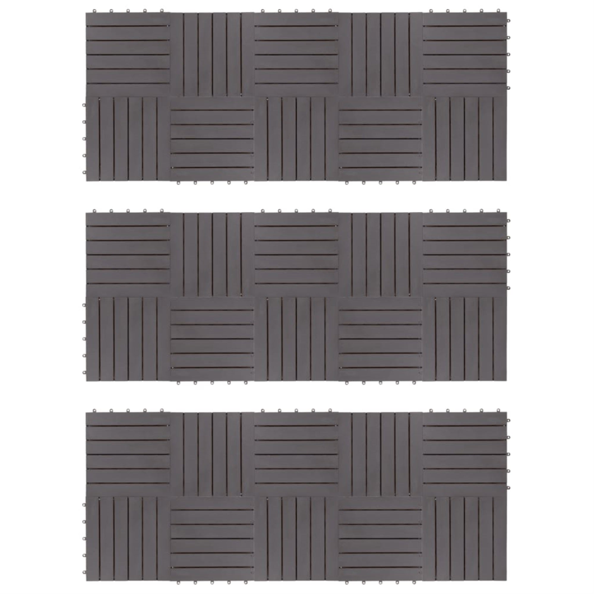 Vidaxl Decking Tiles 30 Pcs Gray Wash 11.8'X11.8' Solid Acacia Wood