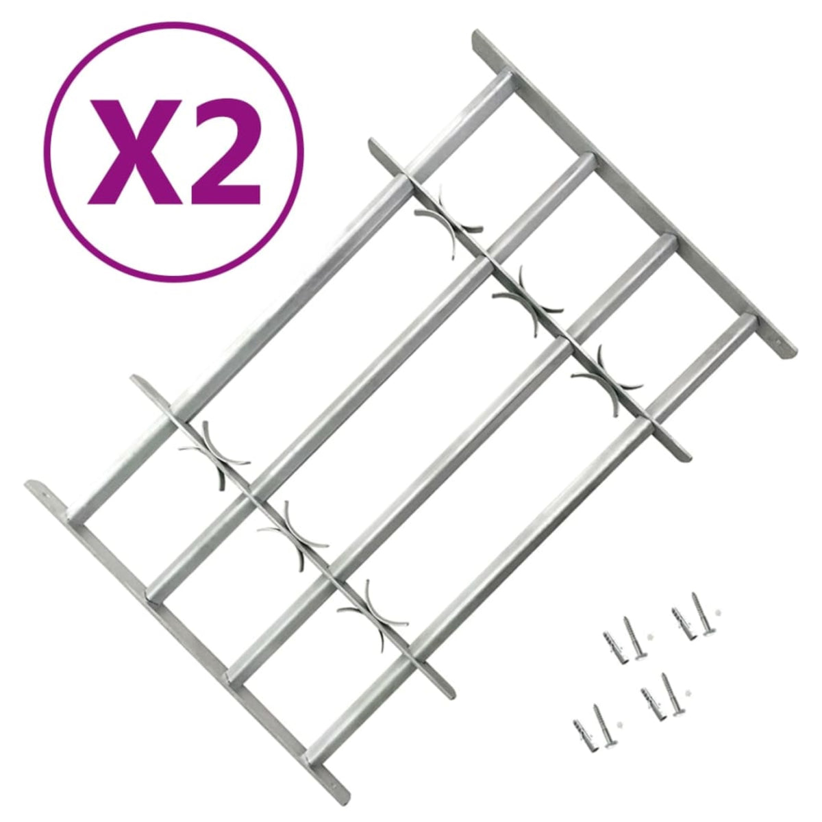 Vidaxl Adjustable Security Grilles For Windows 2 Pcs 39.4'-59.1'