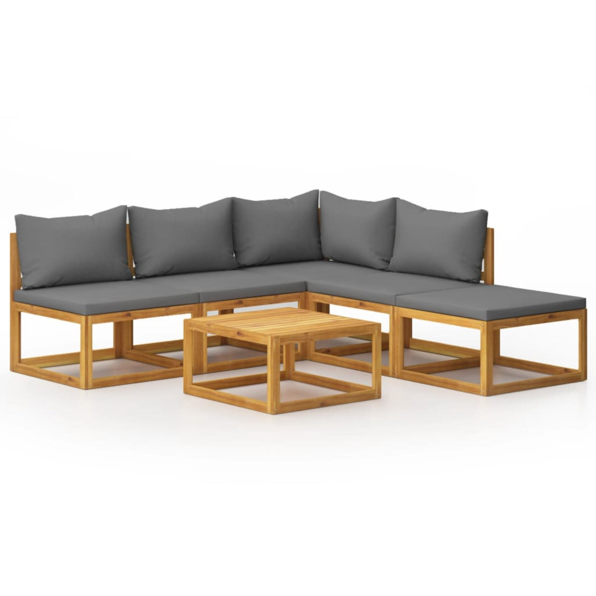 Vidaxl 6 Piece Garden Lounge Set With Cushion Solid Acacia Wood