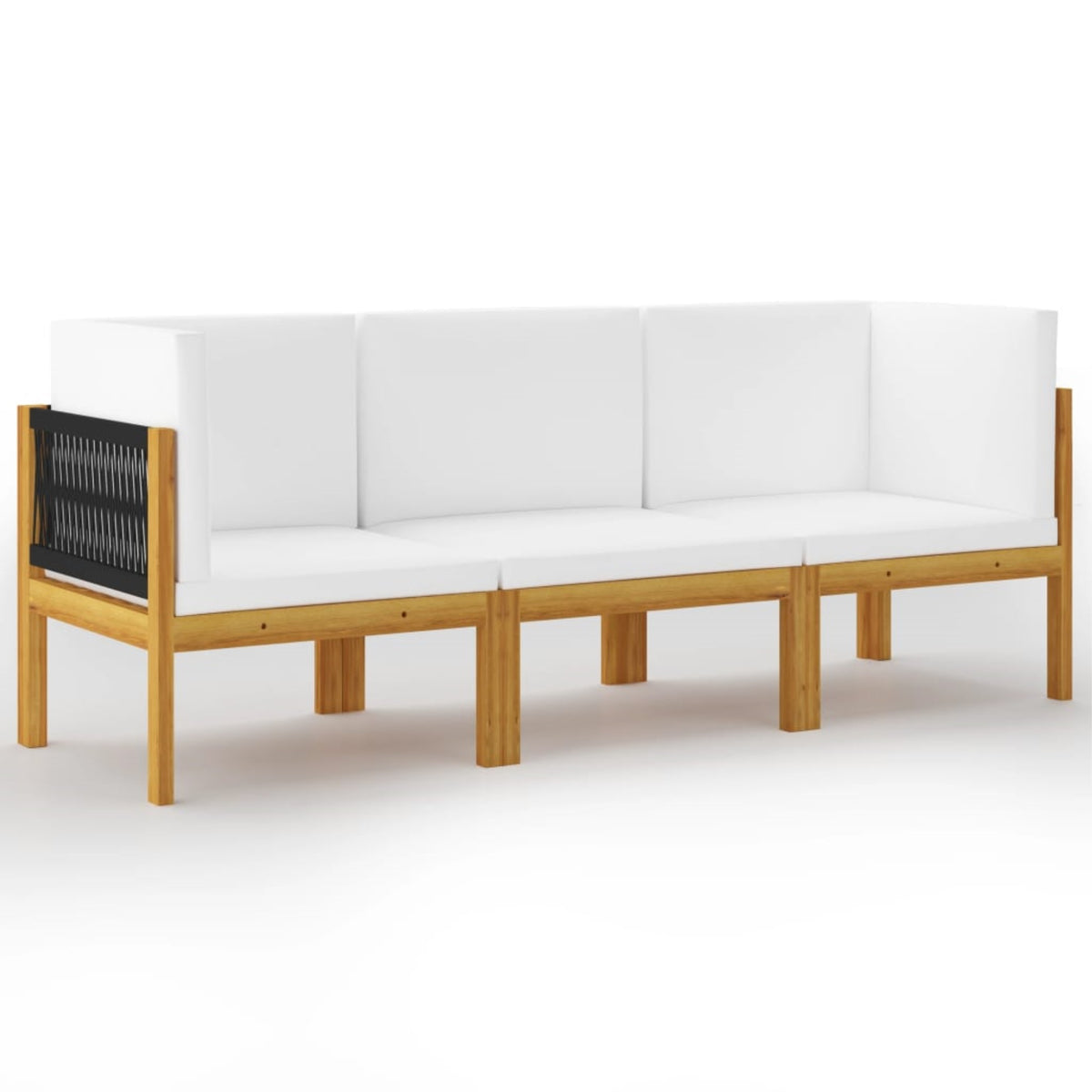 Vidaxl 3-Seater Patio Sofa With Cushion Solid Acacia Wood