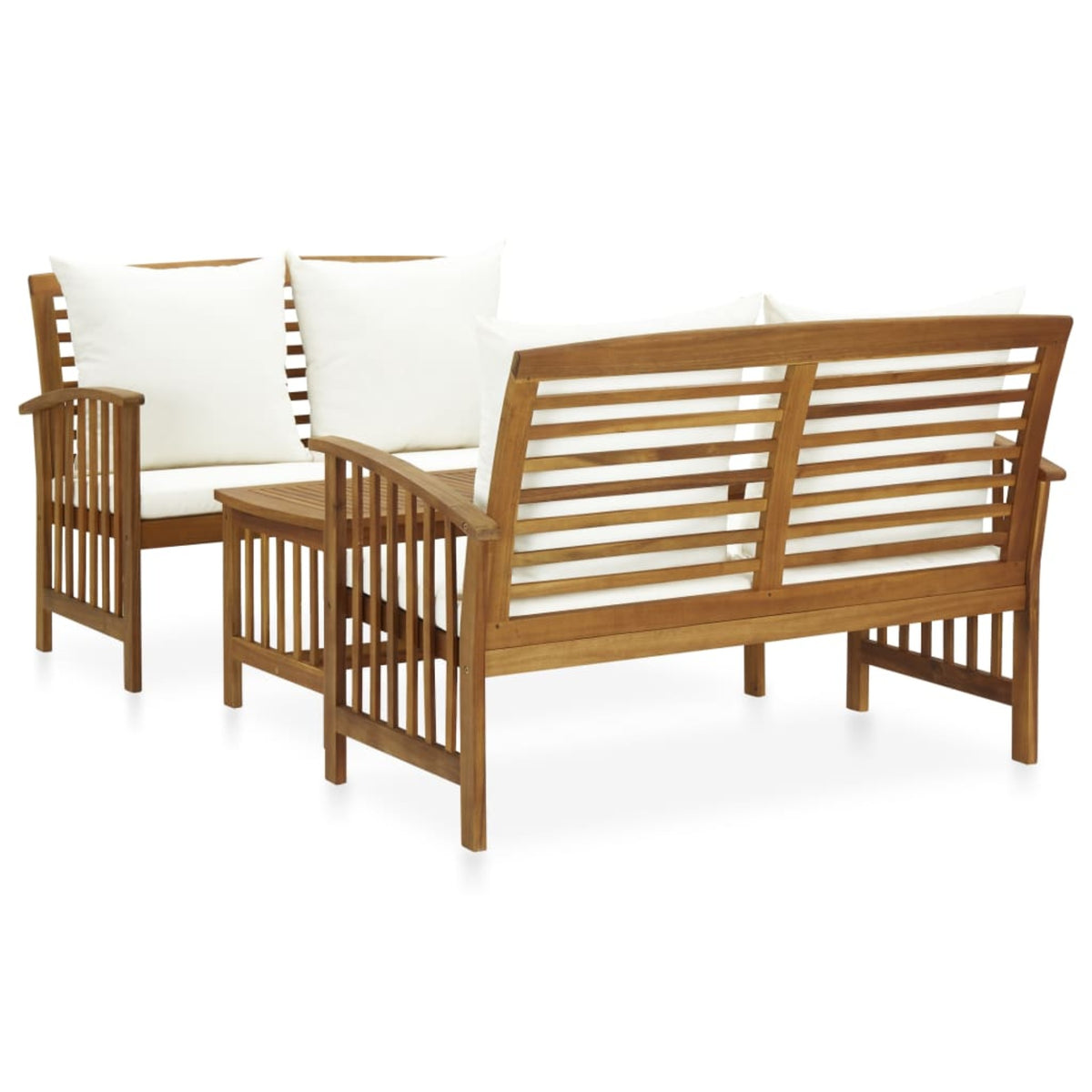 Vidaxl 3 Piece Garden Lounge Set With Cushions Solid Acacia Wood