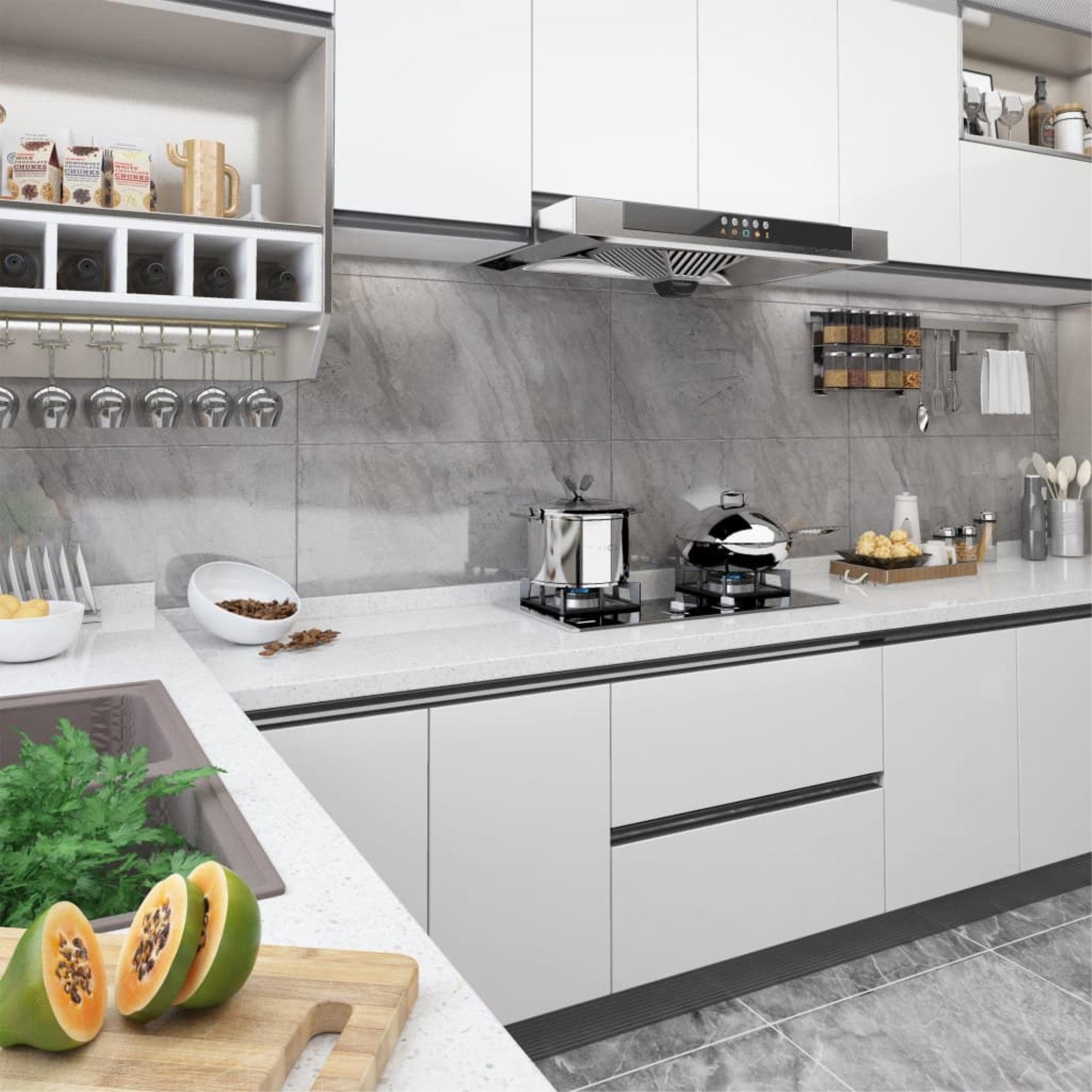 Vidaxl Self-Adhesive Furniture Films 2 Pcs White 196.9'X35.4' Pvc