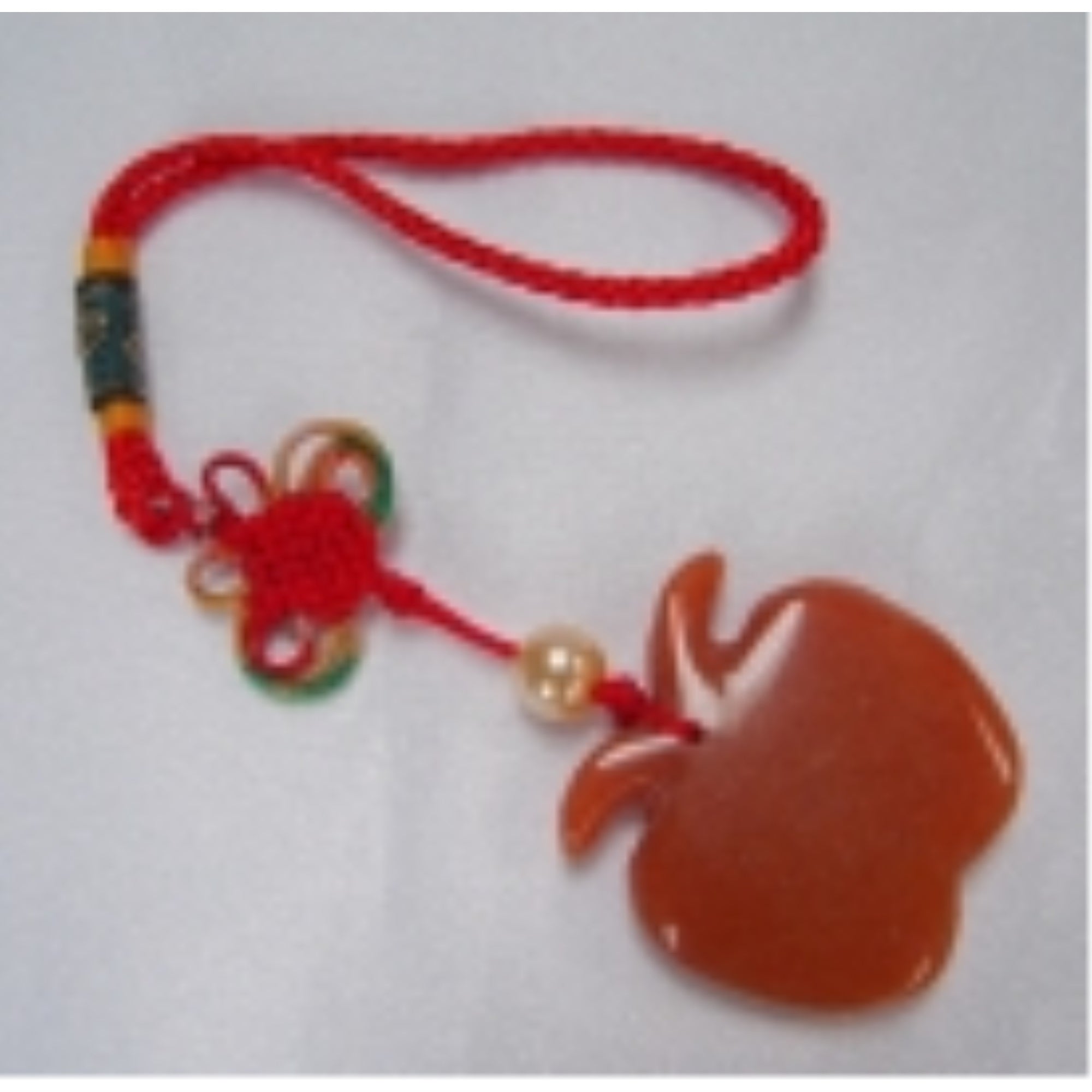 Orange Jade Apple Charm
