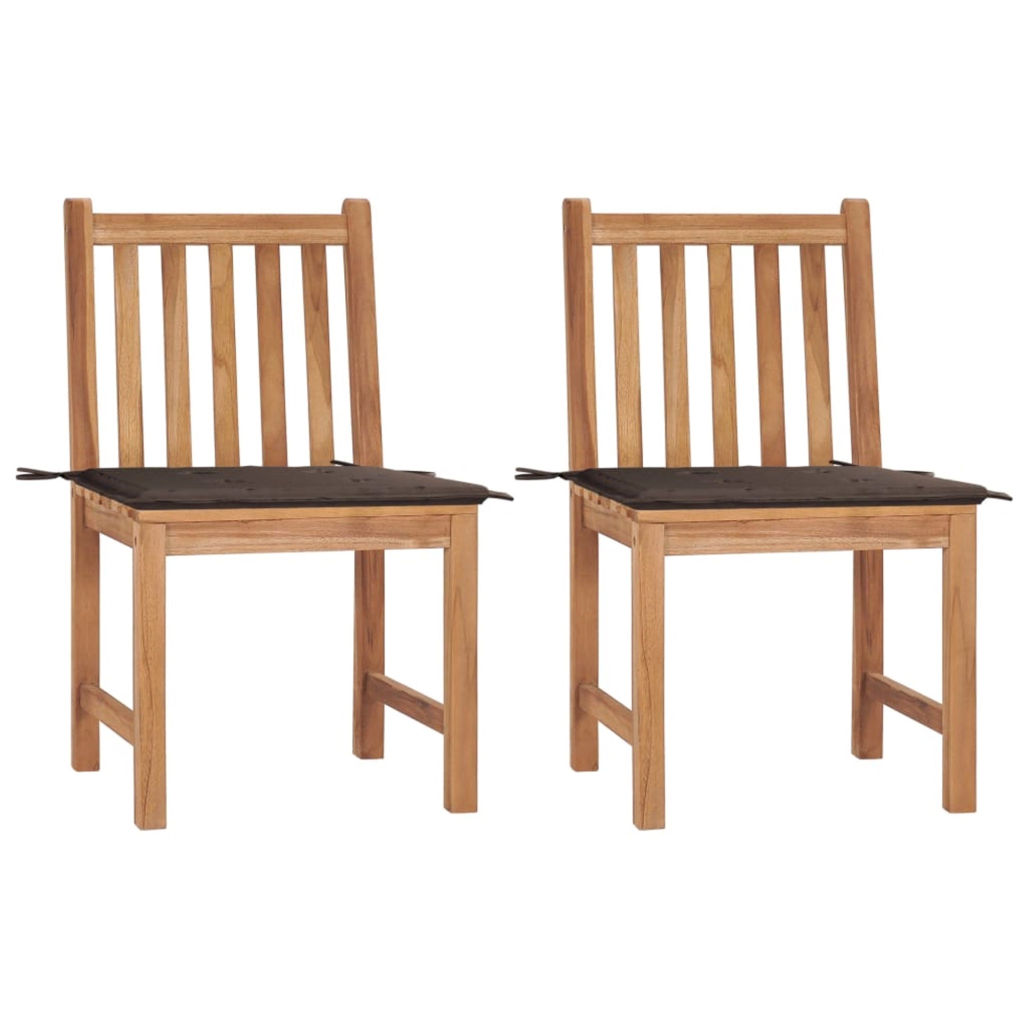 Vidaxl Garden Chairs 2 Pcs With Cushions Solid Teak Wood
