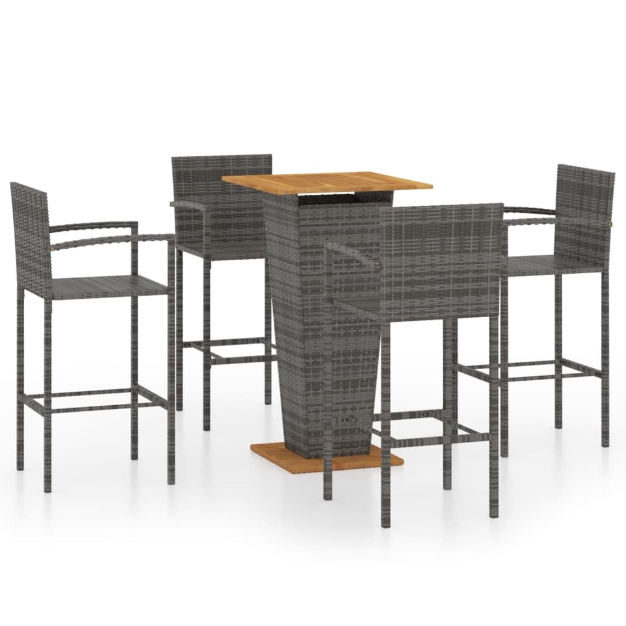 Vidaxl 5 Piece Garden Bar Set Gray